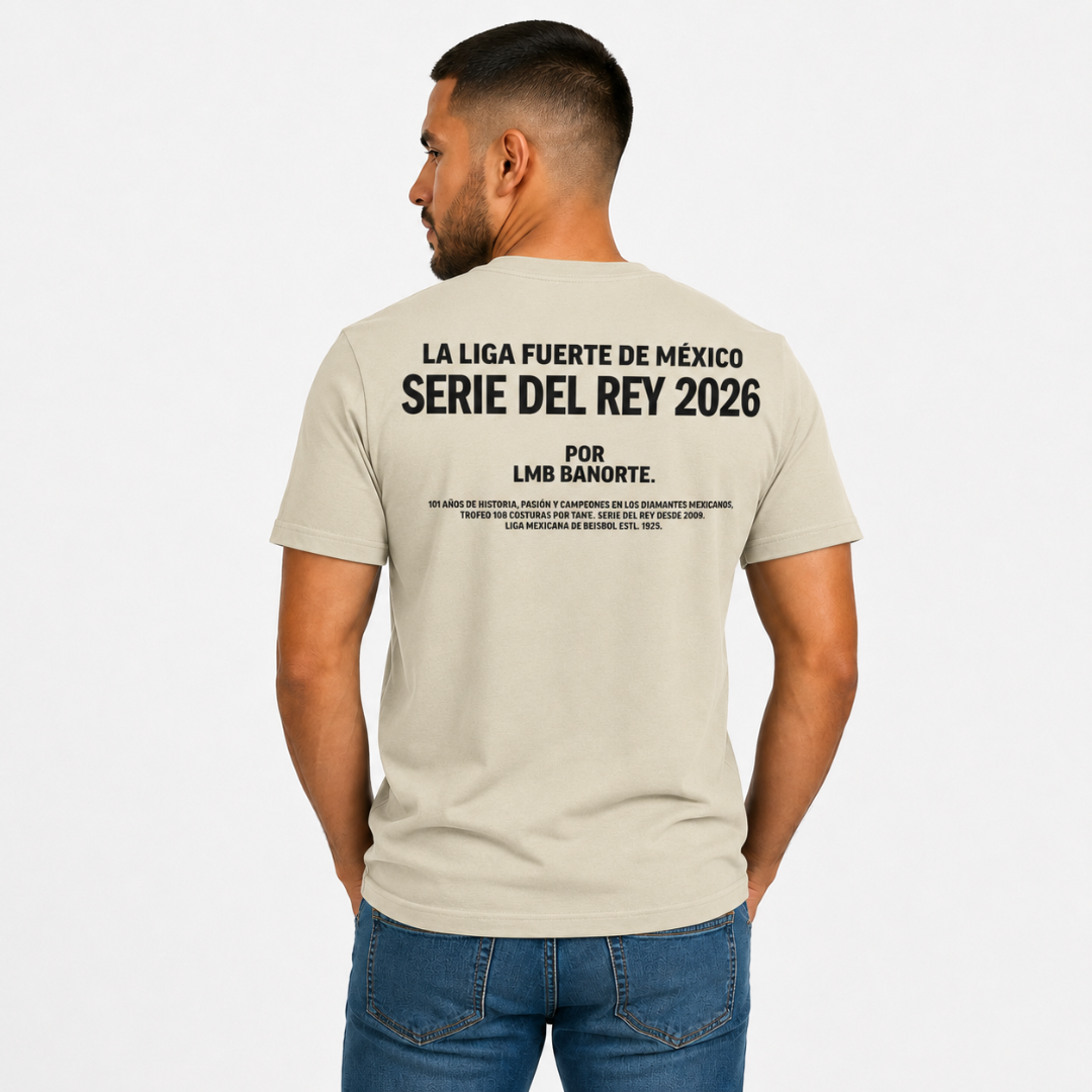 Playera Beige Unisex Conmemorativa Serie del Rey LMB BANORTE 2026