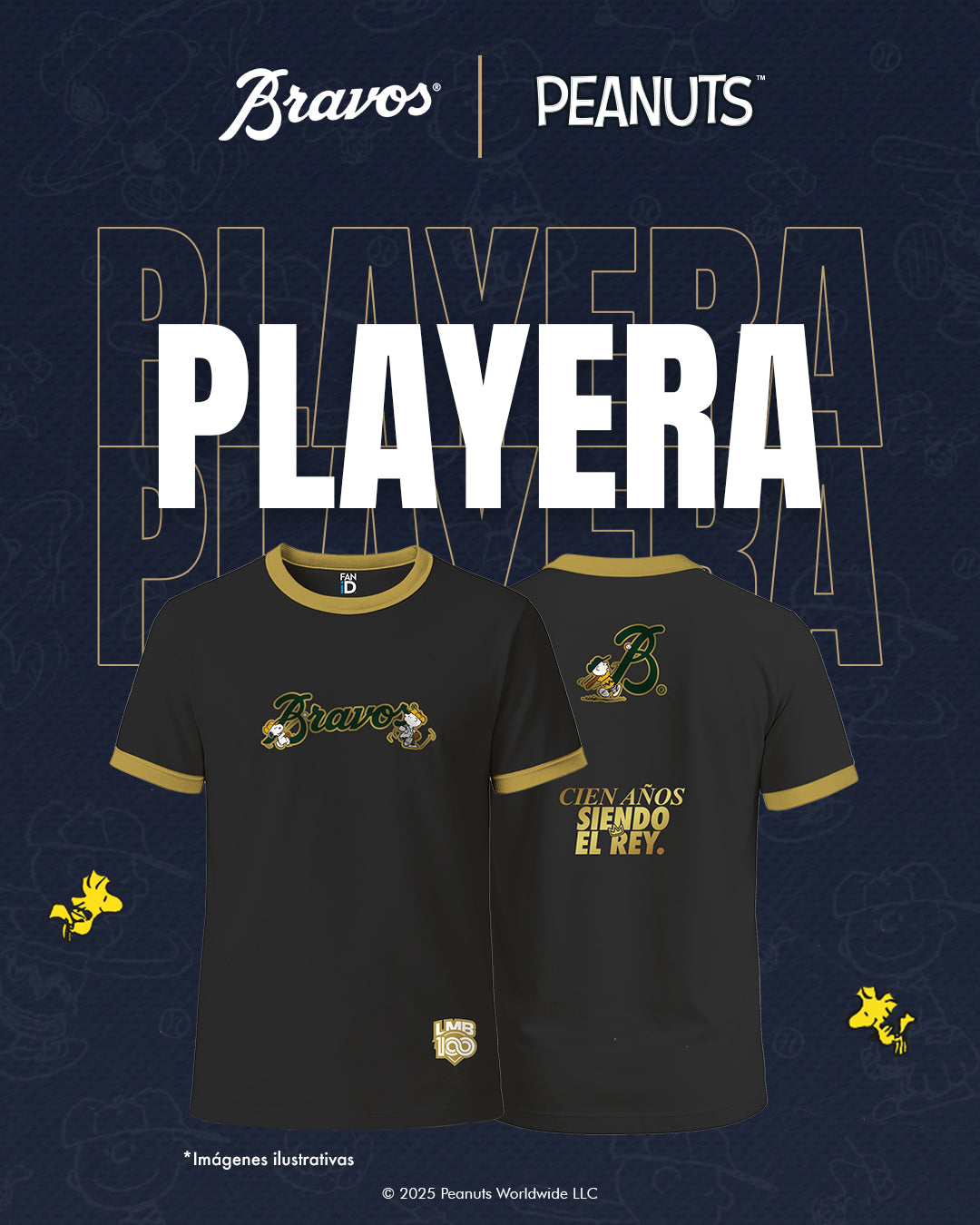 Playera Bravos X Peanuts