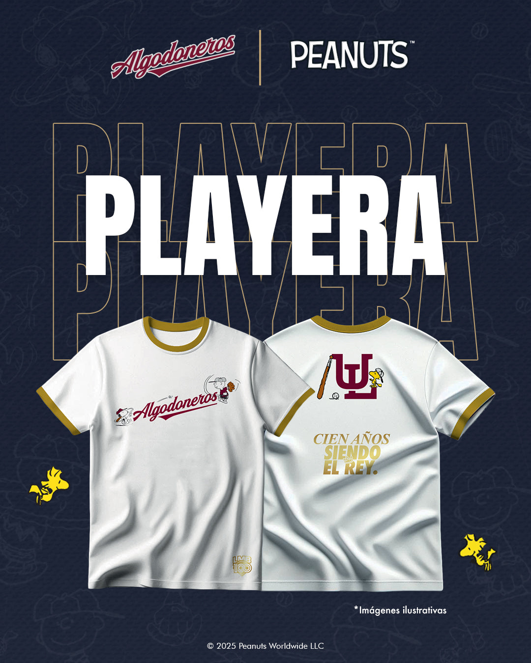 Playera Algodoneros X Peanuts - White