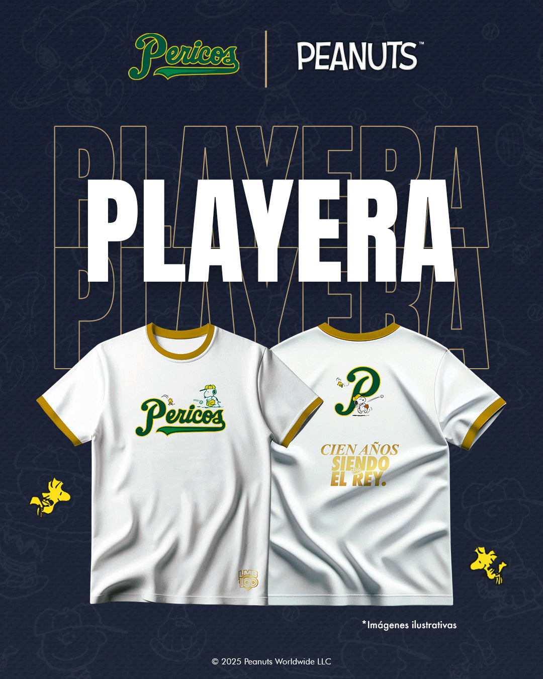 Playera Pericos X Peanuts - White