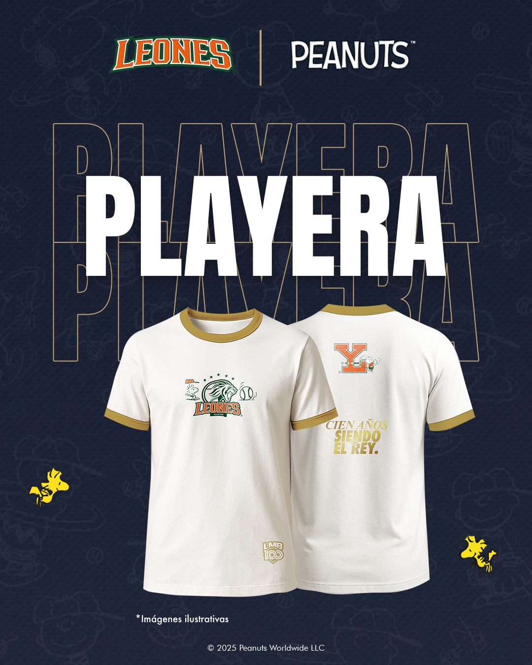 Playera Leones X Peanuts - White