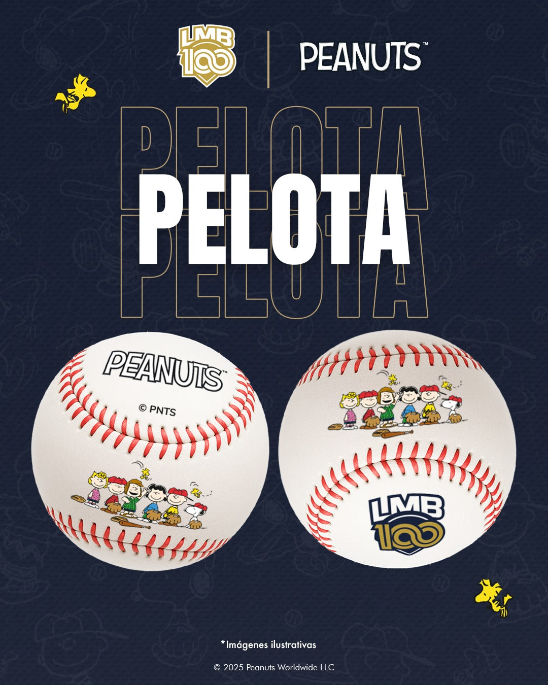 Pelota Conmemorativa Peanuts / LMB 100 años