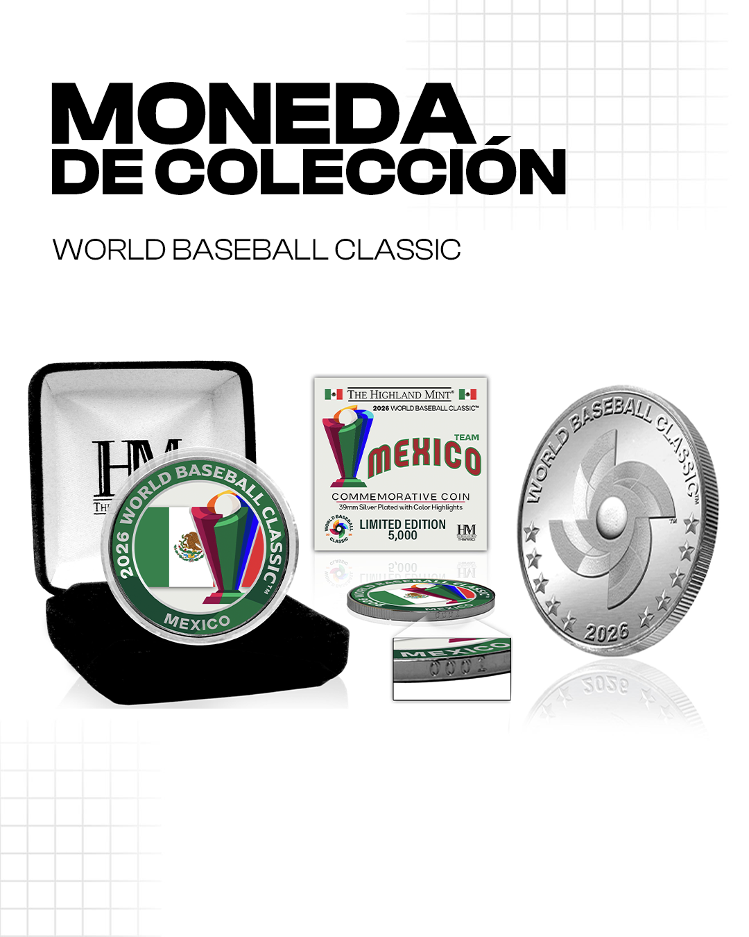 Moneda bañada en plata de México – Clásico Mundial de Béisbol 2026