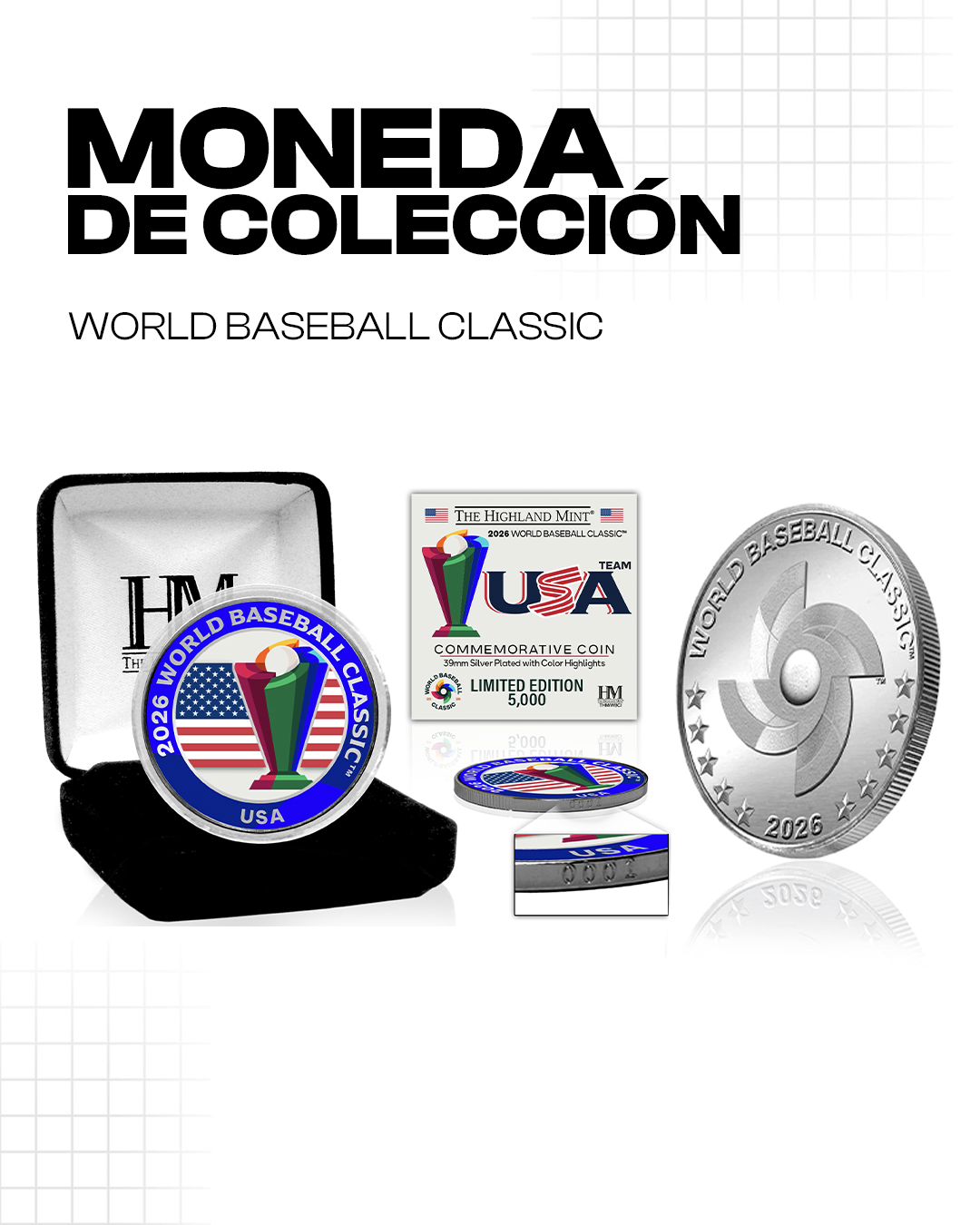 Moneda bañada en plata de Estados Unidos – Clásico Mundial de Béisbol 2026