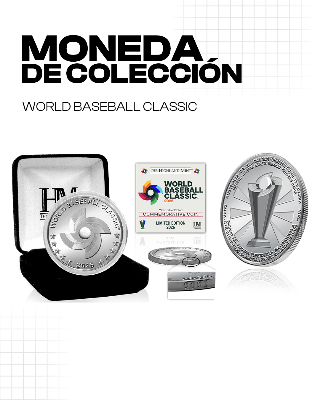 Moneda bañada en plata del Clásico Mundial de Béisbol 2026