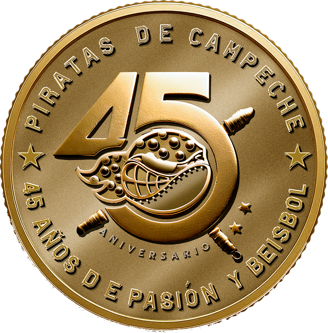 Moneda Conmemorativa Edición: 45 Aniversario Piratas de Campeche, limitada a 100 ejemplares