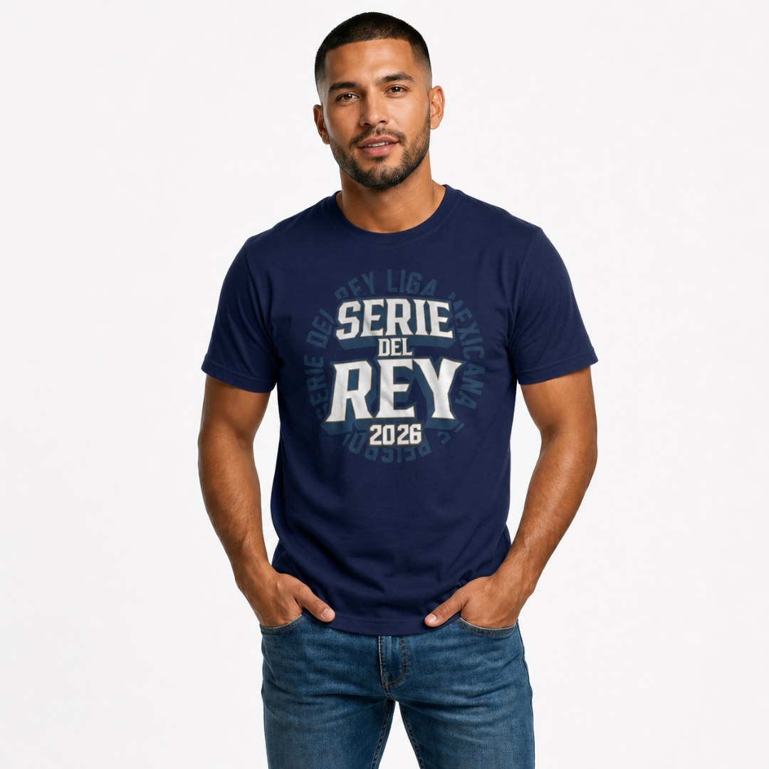 Playera Azul Navy Unisex Conmemorativa Serie del Rey LMB BANORTE 2026