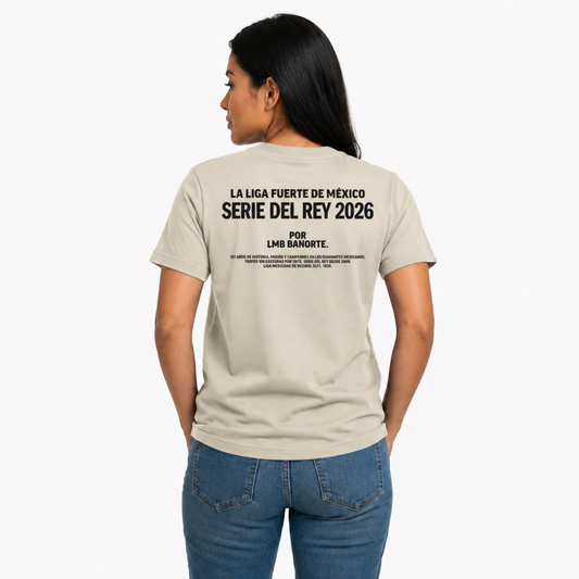 Playera Beige Unisex Conmemorativa Serie del Rey LMB BANORTE 2026