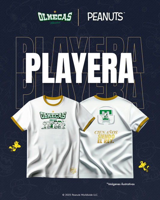 Playera Olmecas X Peanuts - White