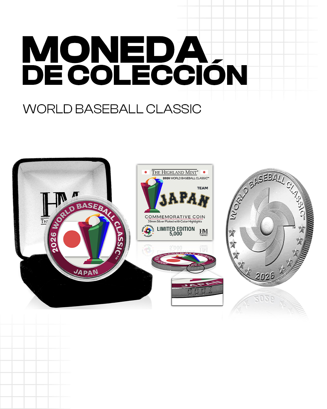 Moneda bañada en plata de República Dominicana – Clásico Mundial de Béisbol 2026